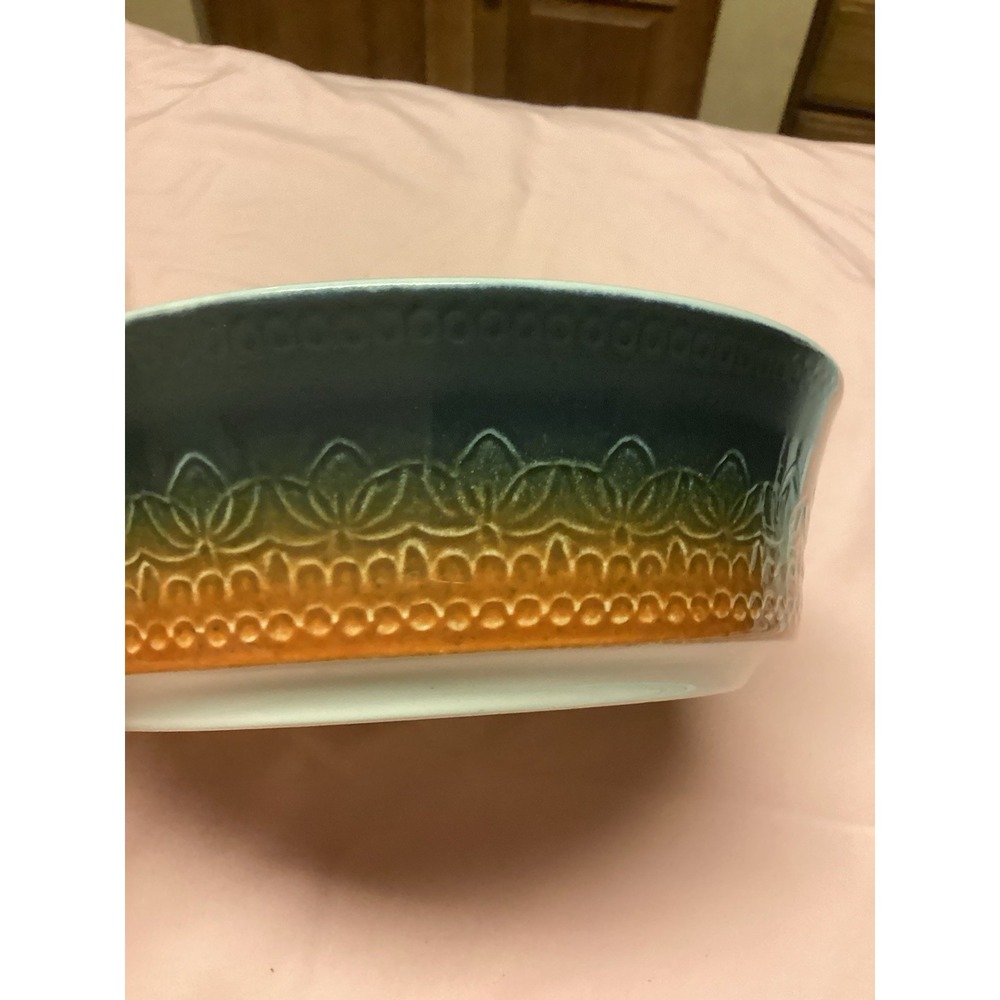 Carefree Calypso China by Syracuse Trinidad 8 1/8" Serving Bowl Orange Green